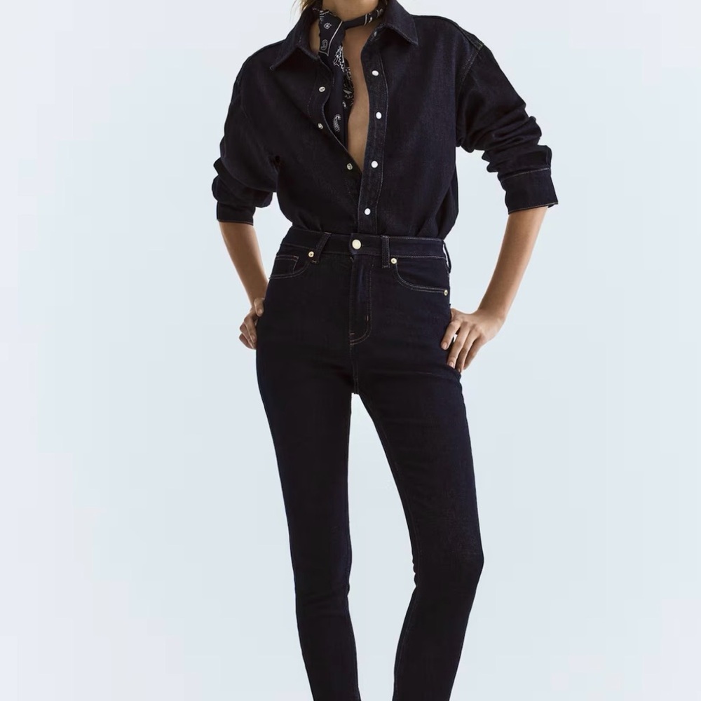 NWT H&M jeans Black Denim Shirt and High-Waist Jeans Set